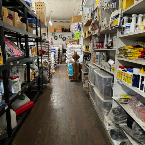 Supplies inside of Strathmore Feed & Pet